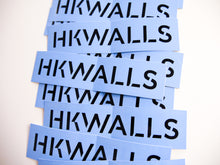 Load image into Gallery viewer, HKwalls Black on Blue Stickers 藍底黑字貼紙
