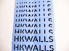 Load image into Gallery viewer, HKwalls Black on Blue Stickers 藍底黑字貼紙
